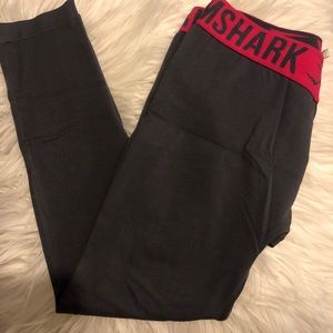 Gymshark Fit leggings grey with pink band S